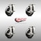 Service Caster 4 Inch 316SS Hard Rubber Wheel Swivel Top Plate Caster Set with Brake SCC SCC-SS31620S414-HRS-TLB-4 - alternate 2